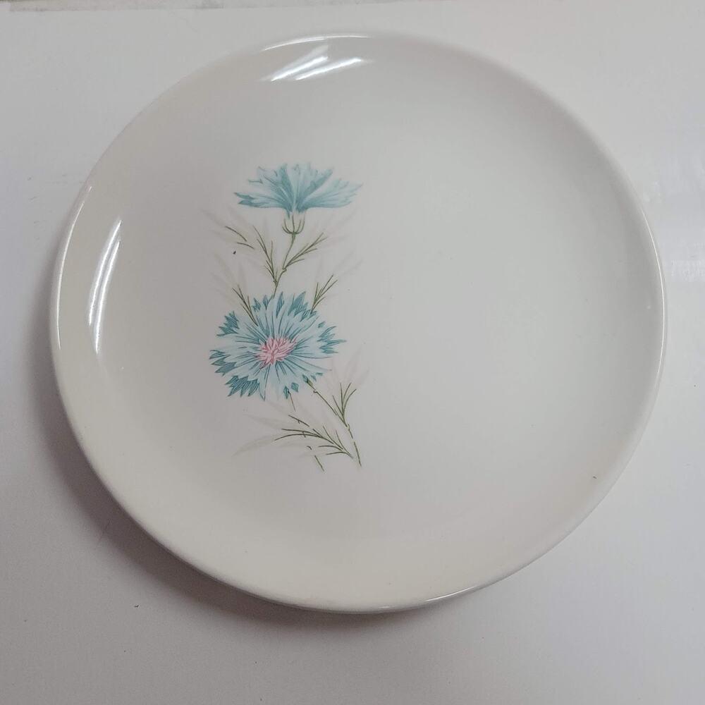 Taylor Smith Ever Yours Aqua Cornflower floral boutonniere 4 BREAD BUTTER PLATES